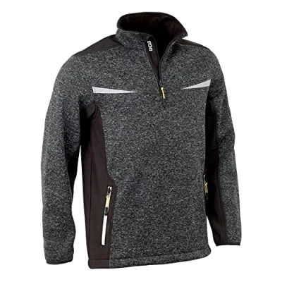 Image of JCB Workwear Work Jumpers for Men Elmhurst II 1/4 Zip Jumper Grey/Black Sweatshirt, Size Medium