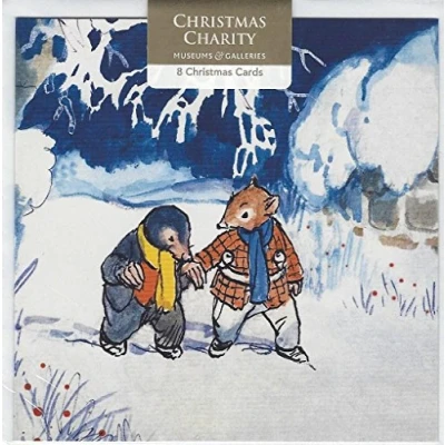 Image of Charity Christmas Cards by Museums &amp; Galleries Ratty Mole in the snow Supports: British Heart Foundation,Marie Curie,Mind,NSPCC Shelter Pack of 8 Envelopes