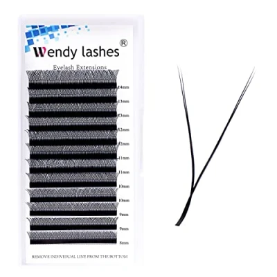 Image of YY Lashes 0.07mm D Curl 8 14mm Eyelash Extensions Mixed Tray Y Shape Pre Made 2D Russian Volume Individual Lash Extensions(YY 0.07 14)