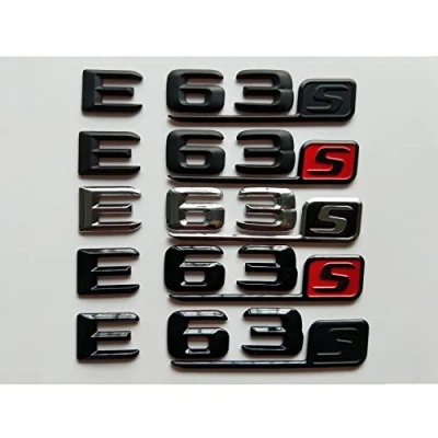 Image of MGRAS Chrome black 3D Letters Trunk Badges Emblems Emblem Badge Fit For Mercedes Benz W211 W212 W213 C207 A207 S212 S211 E63s E63 S AMG sticker (Size : Matt with red)