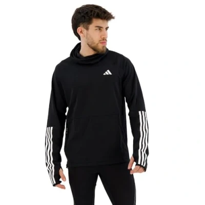 Image of adidas Performance OWN THE RUN 3STRIPES Long sleeved top, Men&#039;s, Size: XS, Black