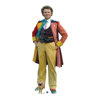 Image of Star Cutouts SC4400 The Sixth Doctor Who Colin Baker Cardboard Cutout with Mini
