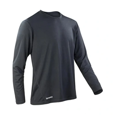 Image of Spiro Quick Dry Long Sleeve Tshirt Black L