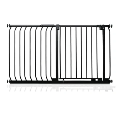 Image of Safetots Elite Pressure Safety Gate, 116cm 125cm, Matt Black, Fit Stair Baby Gate for Doors Hallways and Spaces, Barrier, Easy Installation