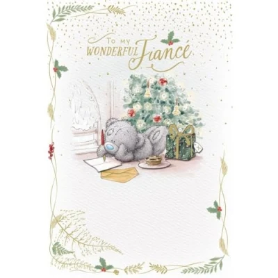 Image of Me To You Tatty Teddy Handmade Luxury Christmas Card My Wonderful Fiance 6x9ins Official Collection