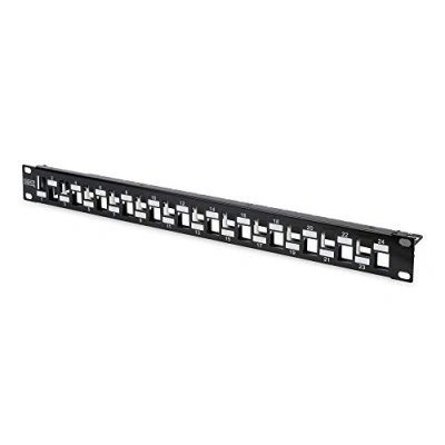Image of DIGITUS Patch Panel Modular For Keystone Modules 19&quot; 24 Port Shielded Rack Mount 1U Graduated Black