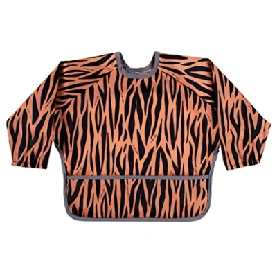 Image of Nibble &amp; Roar ®️ Baby Weaning Bib with Sleeves Waterproof Bibs 6 24 Months, Lead Weaning, Coverall for Feeding, Long sleeve Washable Stain Resistant