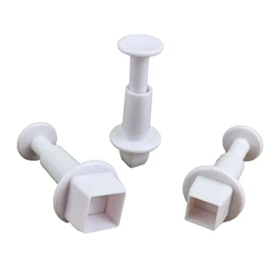 Image of 3Pcs Square Plunger Cookie Cutter Cake Fondant Mold Decorating Tools Baking Accessories Pastry