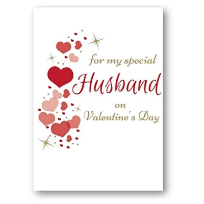 Image of Second Ave Husband Valentine Card For Him Cute Romantic Heart Design 6