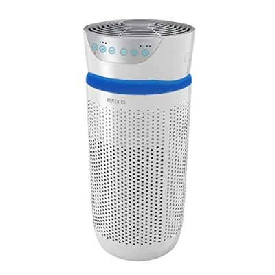 Image of HoMedics TotalClean 5 in 1 Tower Air Purifier with UV C, HEPA &amp; Carbon Filters, Removes Allergens, Pet Dander, Smoke, Cooking, Mould Spores Germs, Ionizer Releases Negative Ions Medium , White