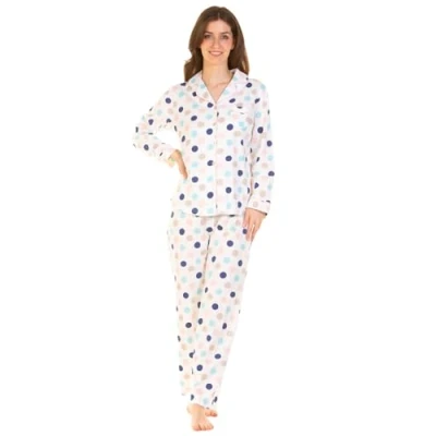 Image of Undercover Ladies &#039;Misty Dots&#039; Long Sleeve Button Pyjamas 2006 Aqua 10 12