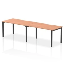 Image of Evolve Plus 1400mm Single Row 2 Person Bench Desk Beech/Black