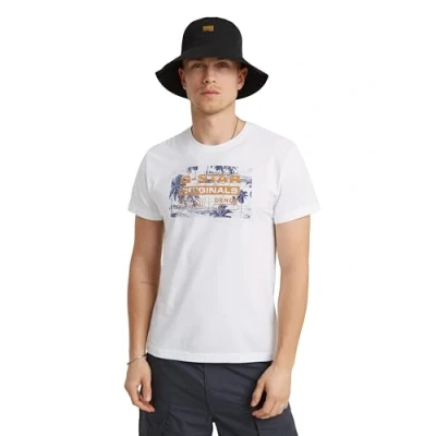 Image of G STAR RAW Men&#039;s Framed Palm Originals R T Shirt, White (White D24682 c506 110), L
