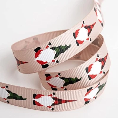 Image of Italian Options Nordic Santa Christmas Ribbon 16mm x 5m Taupe