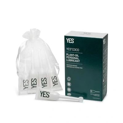 Image of YES® Coco Coconut Oil Based Personal Lubricant, Nourishing &amp; Long Lasting for Vaginal Dryness, Certified Organic, Natural Alternative to Silicone Lubricants (6 x 5ml Applicators)