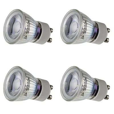 Image of SEBSON GU10 LED Bulbs Warm White 3000K 3W ø35mm 4 Pack Spot Lights Ceiling Equivalent 25W Halogen Bulbs, 250lm, 46º Beam Angle 230V Bulb, Non dimmable