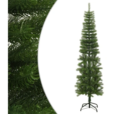 Image of vidaXL Artificial Slim Christmas Tree with Stand 210 cm PE