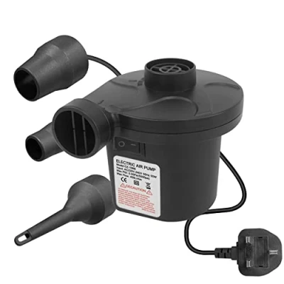 Image of Jsdoin Electric Air Pump, 220V AC/150W 50/60Hz Portable Quick Fill AC Inflator Deflator with 3 Nozzles Pump for Bed Mattress Inflatables Paddling Pool Beach Toys