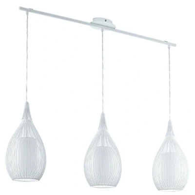 Image of Eglo Lighting Razoni 3 Lamp Straight Bar Pendant Ceiling Light White