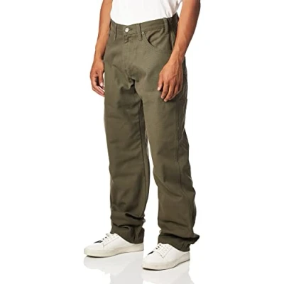 Image of Dickies Men’s Relaxed Fit Sanded Duck Carpenter Jean, Moss Green, 40W x 32L