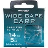 Image of Drennan Wide Gape Carp Barbless Hooks to Nylon 10 7lb (12)