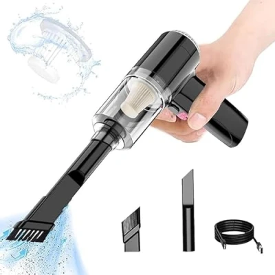 Image of Handheld Vacuum, Mini Car Vacuum Cleaner Cordless, Portable Rechargeable Desk Cleaner, 3500PA Hoover for Car/Pet/Keyboard/Computer/Desk/Drawer Cleaning