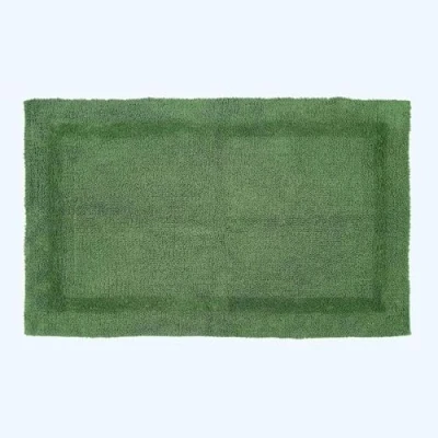 Image of HOMESCAPES Extra Large Bath Mat, Luxury 1600gsm Super Soft 100% Cotton, Reversible Bathroom Mats Non Slip, Washable, Absorbent, Quick Dry, Bottle Green Rug, 70 x 120 cm