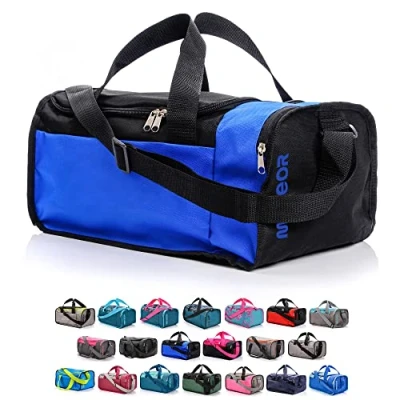 Image of Sports Bag Gym Holdall Men Women Duffel Shoulder Fitness Swimming Pool Travel Holiday Strap Cabin Luggage Weekender Overnight Camping Small 20L Large 40L (Blue/Black, 20 L)