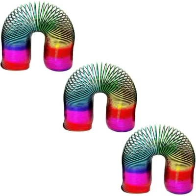 Image of SDMAX Rainbow Magic Spring, Slinky Spring Coil for Kids, Expandable Fidget Toy, Funny Stretching and Bouncing Toy (3X15CM)