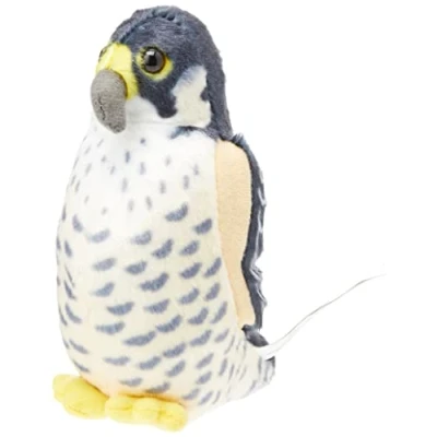 Image of Wild Republic 19598 Faucon pèlerin, animal en peluche avec son, cadeaux pour enfants, 13 cm Peregrine Falcon with Authentic Bird Sound, Soft Toy for Kids, 13cm, Blue White