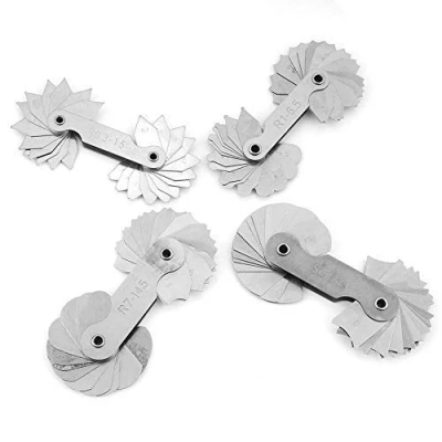 Image of Hilitand 4Pcs Outside Radius Gauge Bar Stainless Steel Fillet Concaven Convex Measuring Tool R0.3 1.5 / R1 6.5 R7 14.5 R15 25