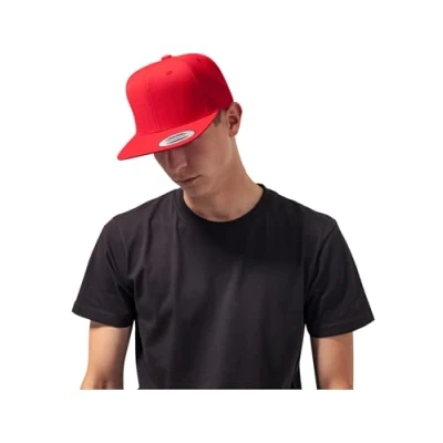 Image of Flexfit Classic Snapback Cap, Mütze Unisex Kappe für Damen und Herren, One Size, Farbe red/red