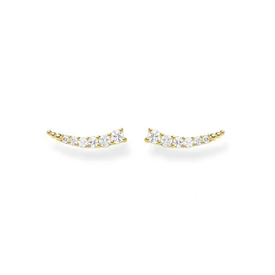 Image of Thomas Sabo Women&#039;s Earrings Ear Climber Stones 925 Sterling Silver, 1,50 cm, Silver