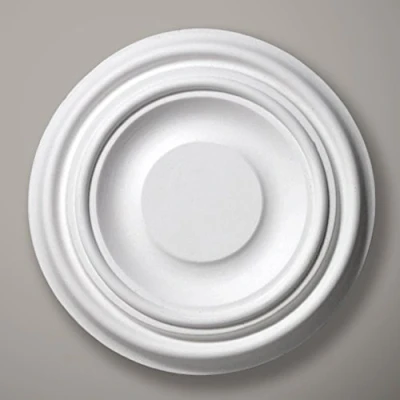 Image of Plaster Ceiling Rose Small Plain Bullseye 240mm / 9.5&quot; Handcrafted in Yorkshire CP02
