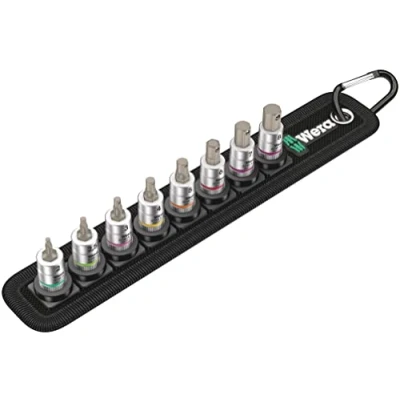 Image of Belt 2 Zyklop bit socket set with holding function, 1/4&quot; drive, 8 pieces, Farbig