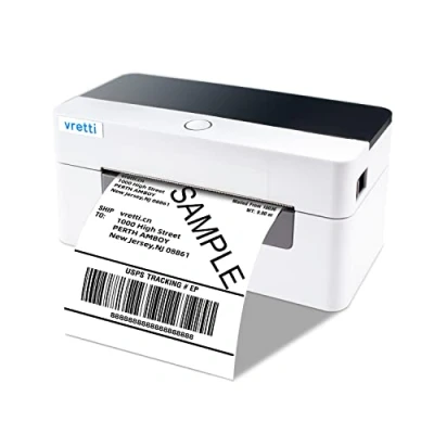 Image of vretti USB Thermal printer, shipping label printer 4x6 compatible with Windows and Mac OS for small businesses, white