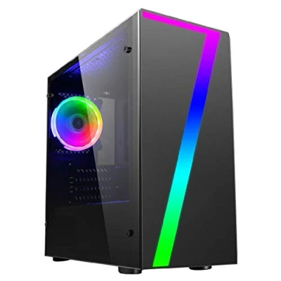 Image of OCHW Seven RGB Ultra Fast Family Home Office Gaming PC: Desktop Computer, AMD Athlon 3000G Dual Core Processor ATI Radeon HD Vega 3 Graphics 120GB SSD Hard Drive, 16GB RAM Wifi, Windows 11