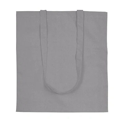 Image of eBuyGB Shopping Tote Shoulder Bag, 100% Cotton, Grey, 2.54 x cm