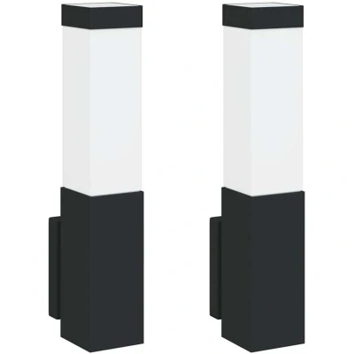 Image of Outdoor Wall Lights 2 pcs Black Stainless Steel IP44 Vidaxl