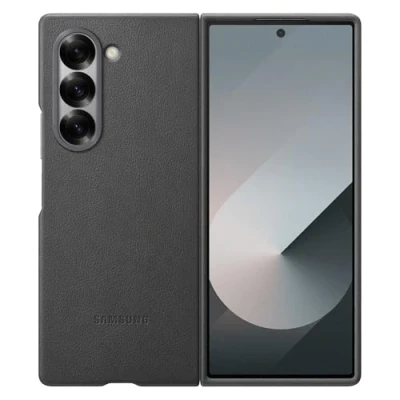 Image of Samsung Pu Leather Back Cover Grey Galaxy Z Fold 6