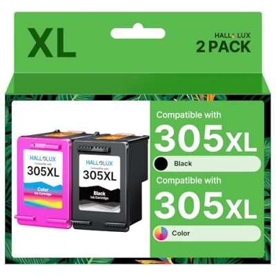 Image of 305XL Ink Cartridges Replacement for HP 305 DeskJet 2700 2710 2720 2720e 2722 Plus 4100 4120 4130 Envy 6000 6010 6020 6020e 6032 6032e 6055 Pro 6400 6420 (Black, Colour)