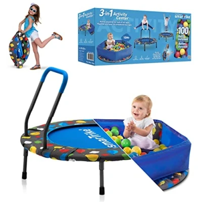 Image of smarTrike Activity Center Foldable 3 in 1 Trampoline, 91.44 x 71.88 cm