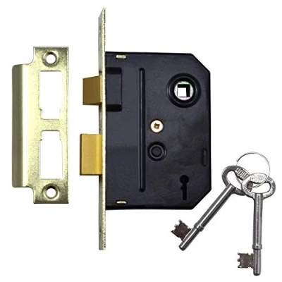 Image of Union Locks 2295 2 Lever Mortice Sash Lock 76mm Polished Brass (Visi Pack)