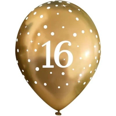 Image of 11&quot; Latex Balloons Sparkling Fizz Gold 16th x 6pcs