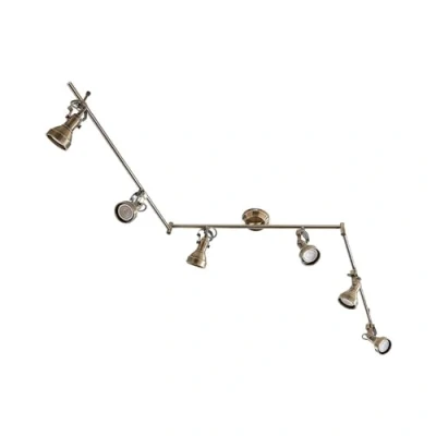 Image of Ceiling Light &#039;Perseas&#039; (Antique, Vintage) in Bronze Made of Metal for e.g. Living Room &amp; Dining (6 Sources, GU10) from Lindby floodlight, Spotlight