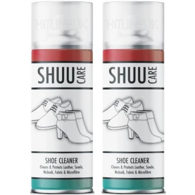 Image of HitlineUK 2 x 300ml Shoe Trainer Boot Spray Cleaner Fabric Suede Nubuck Walking