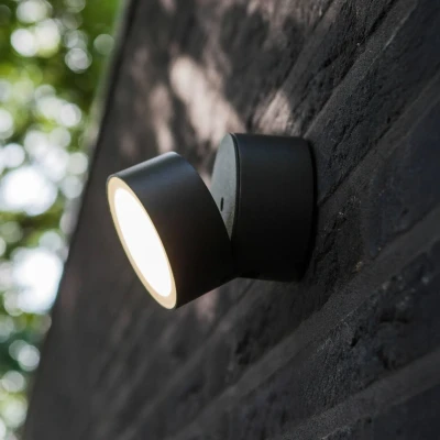 Image of LUTEC Trumpet LED outdoor wall light, Ø 9.4 cm