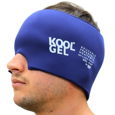 Image of Koolpak Migraine Relief Cap Wearable Ice Pack Cold Wrap Hat Reusable Therapy Headache &amp; Cap, for Tension and Sinus Pressure Form Fitting Compress Head