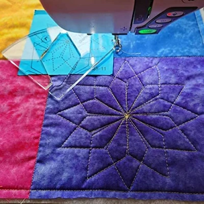 Image of Fan Diamond Template for Quilting Fits Inside FMQ Grip 5