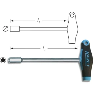Image of 003589051600DC, W003589051600 Ratchet Handle HAZET 428 10 14mm 264, 230mm Chrome Vanadium Steel